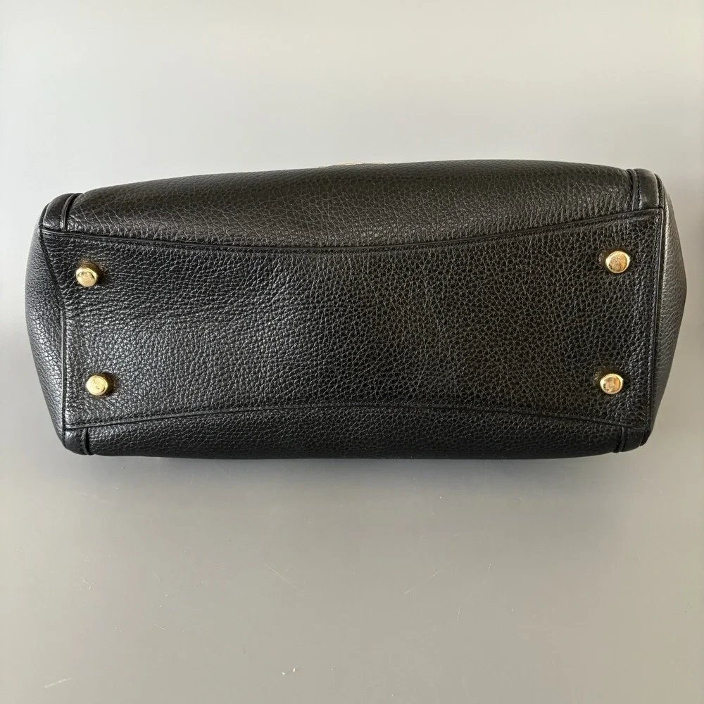 Coach Purse Brooke Chain Carryall Black Polished Pebble Leather EXCELLENT!